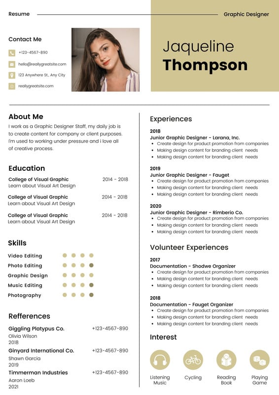 Free, custom printable graphic design resume templates | Canva