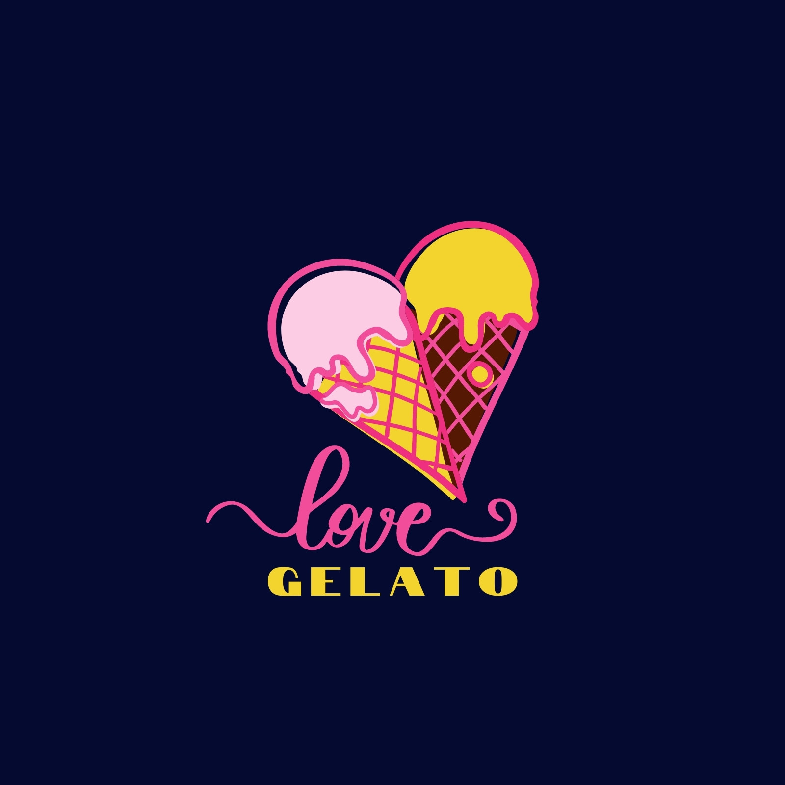 Premium Vector | Ice cream simple flat logo design vector illustration