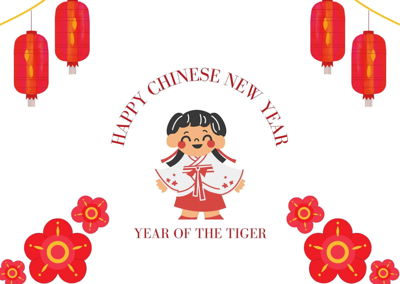 Chinese New Year Wishes  Free Cards Template - Piktochart