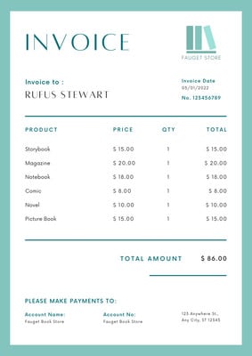 Free custom printable commercial invoice templates | Canva