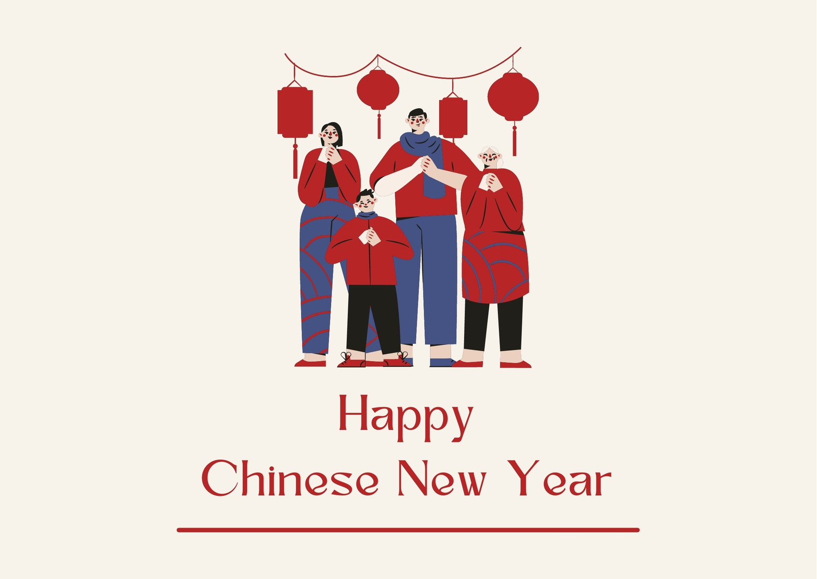 Chinese New Year Wishes  Free Cards Template - Piktochart