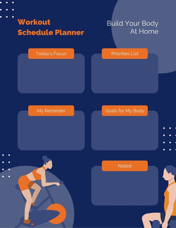 Free, custom printable workout planner templates online Canva