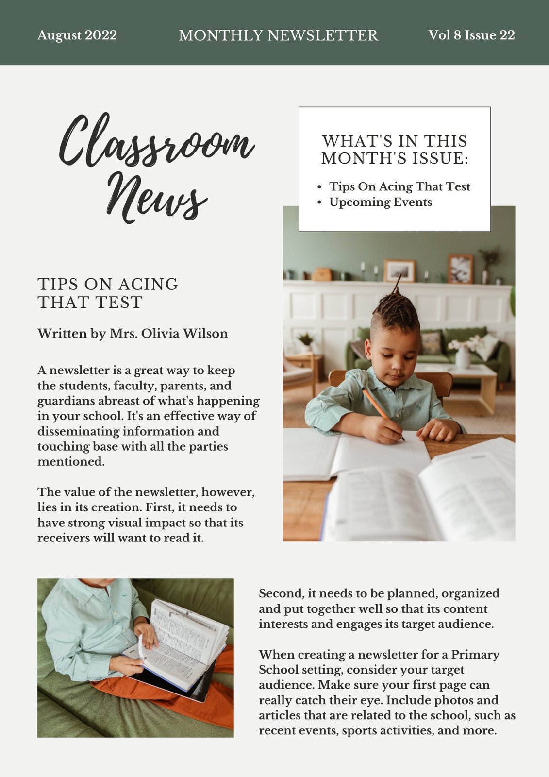 Free printable, customizable school newsletter templates  Canva With Regard To Free School Newsletter Templates