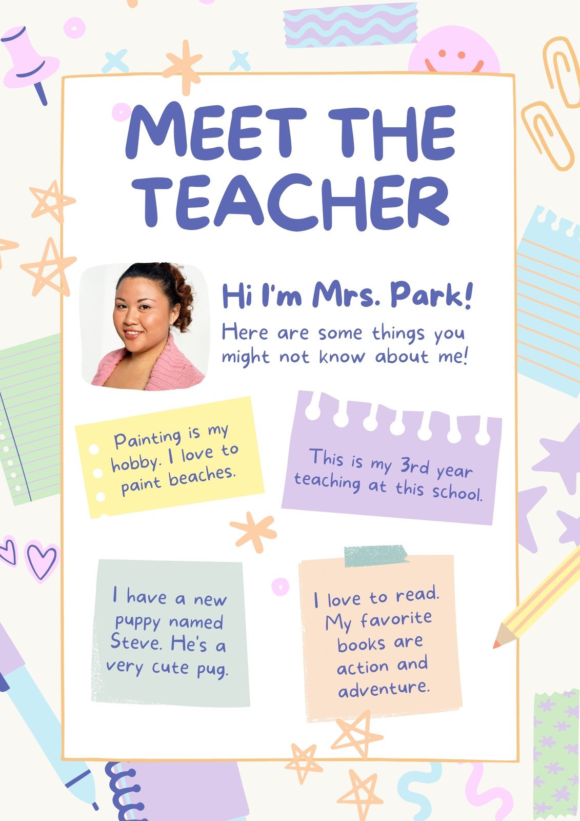 Meet The Teacher Template Canva
