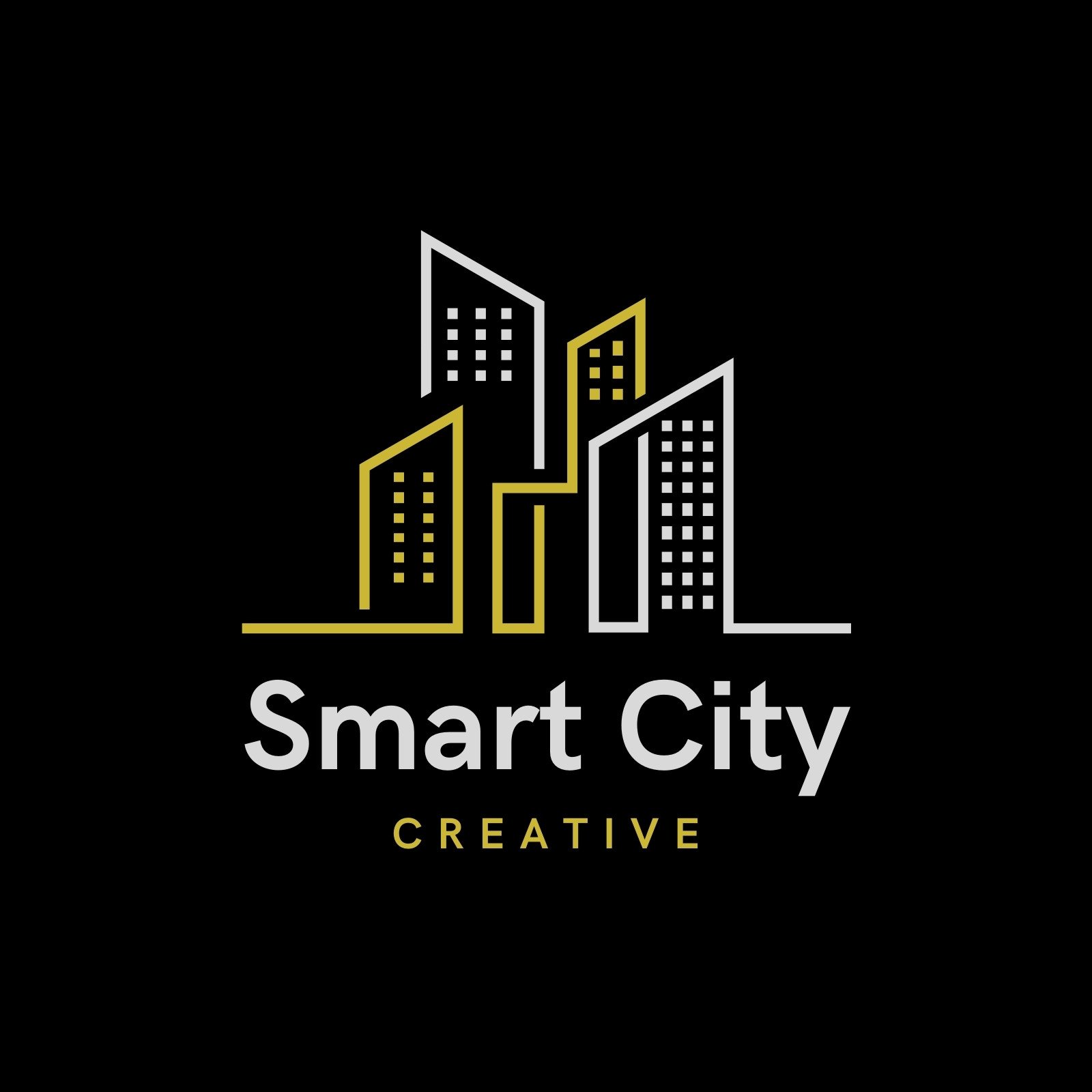 Smart city logo template design Royalty Free Vector Image