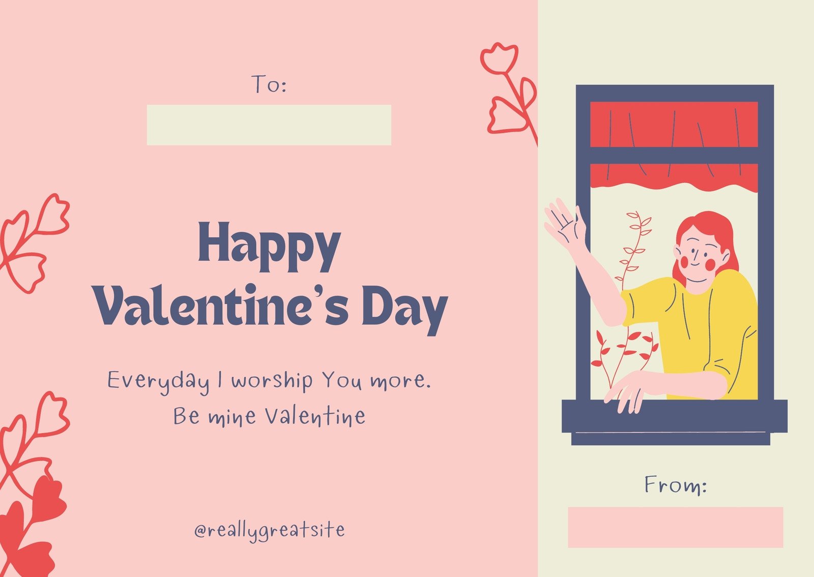 Free custom printable Valentine's Day card templates