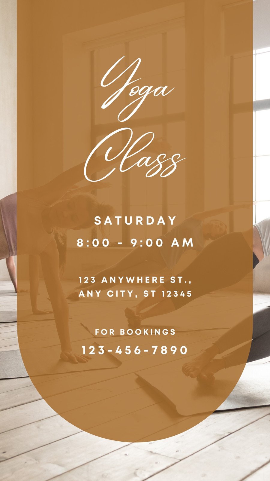 Brown and Cream Yoga Slasses Schedule Poster Template - Venngage