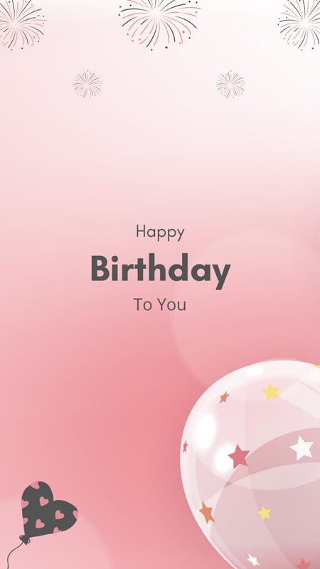 happy birthday pink background