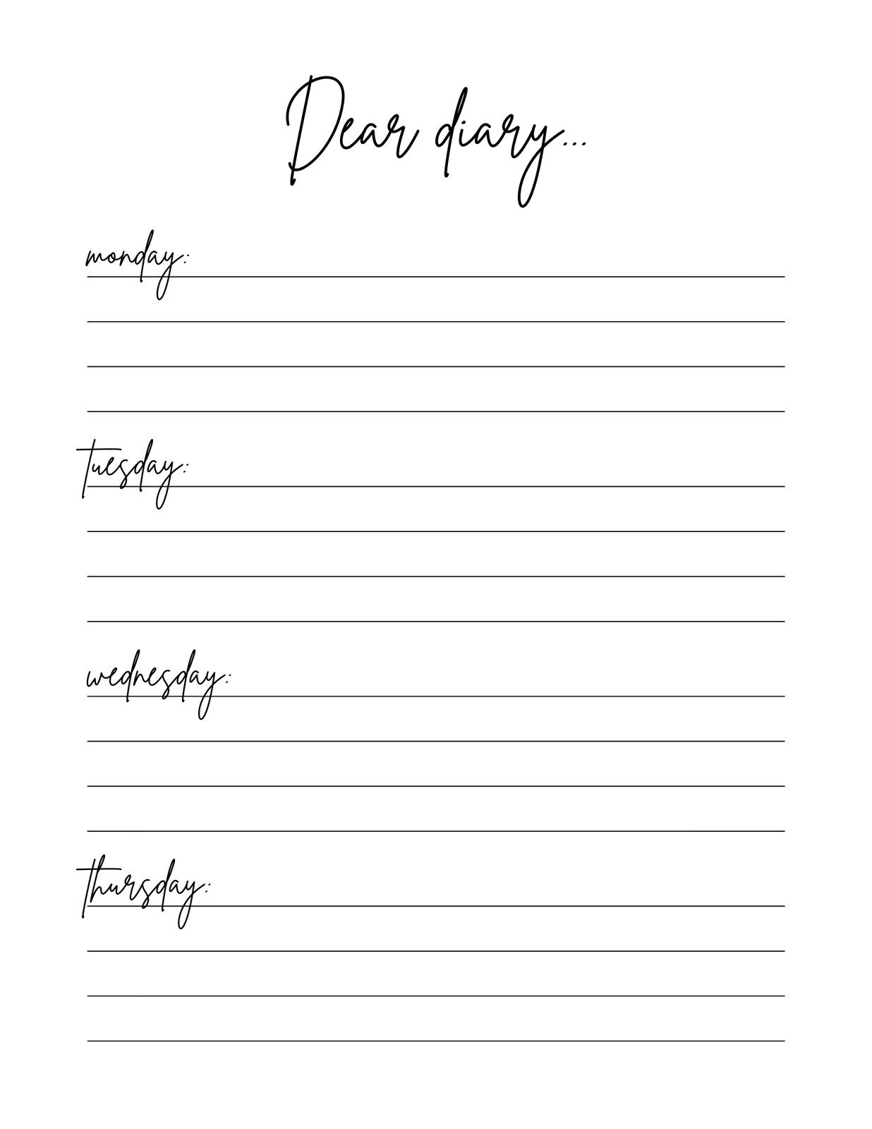 Free Printable Diary Templates You Can Customize Canva 50% OFF
