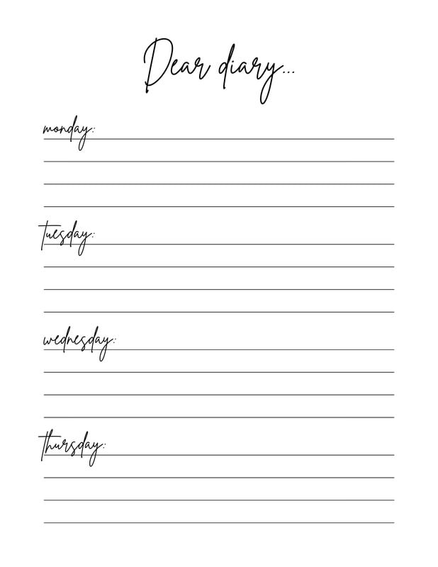 Free printable diary templates you can customize | Canva