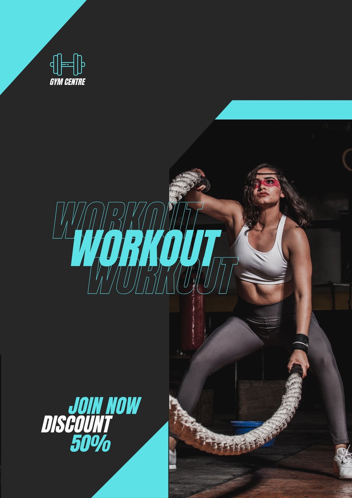 Blue Workout GYM Promotion Template (Flyer)