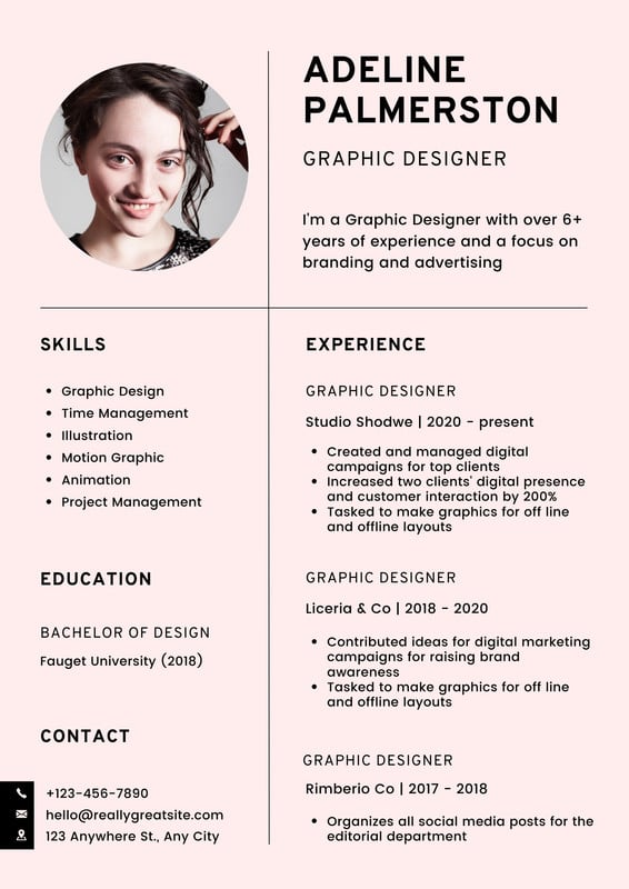 Page 2 - Free custom printable academic resume templates | Canva