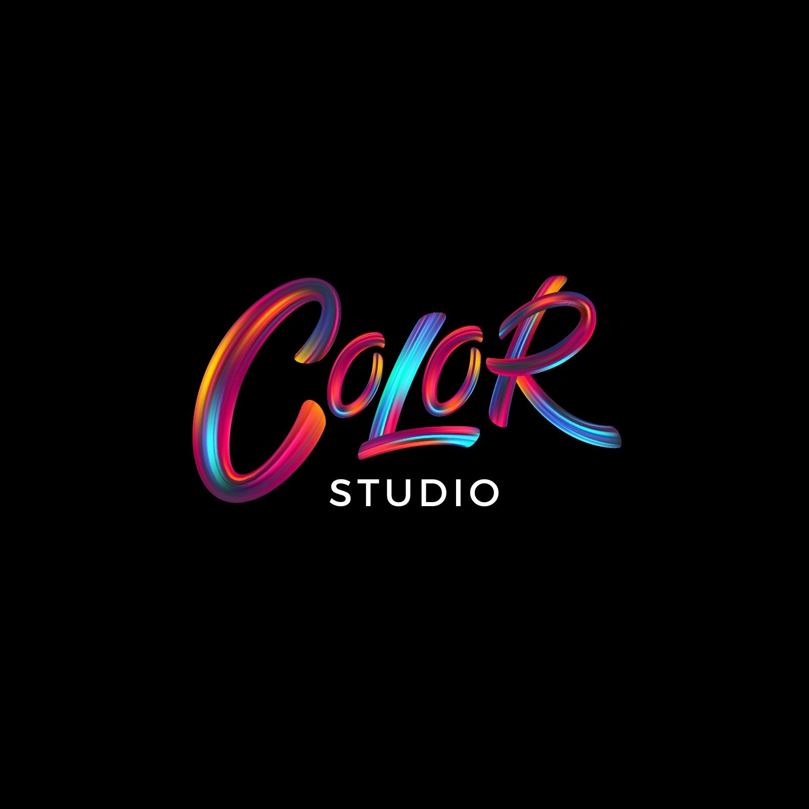 Creative Color Brushstroke Lettering Logo