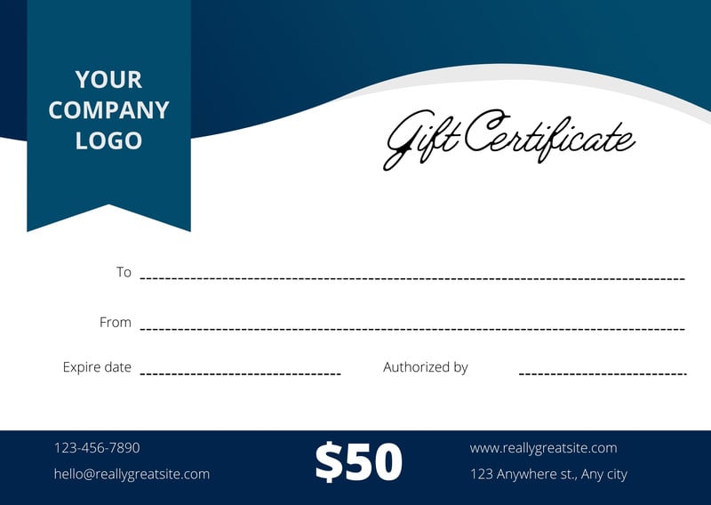 personalized gift certificate template