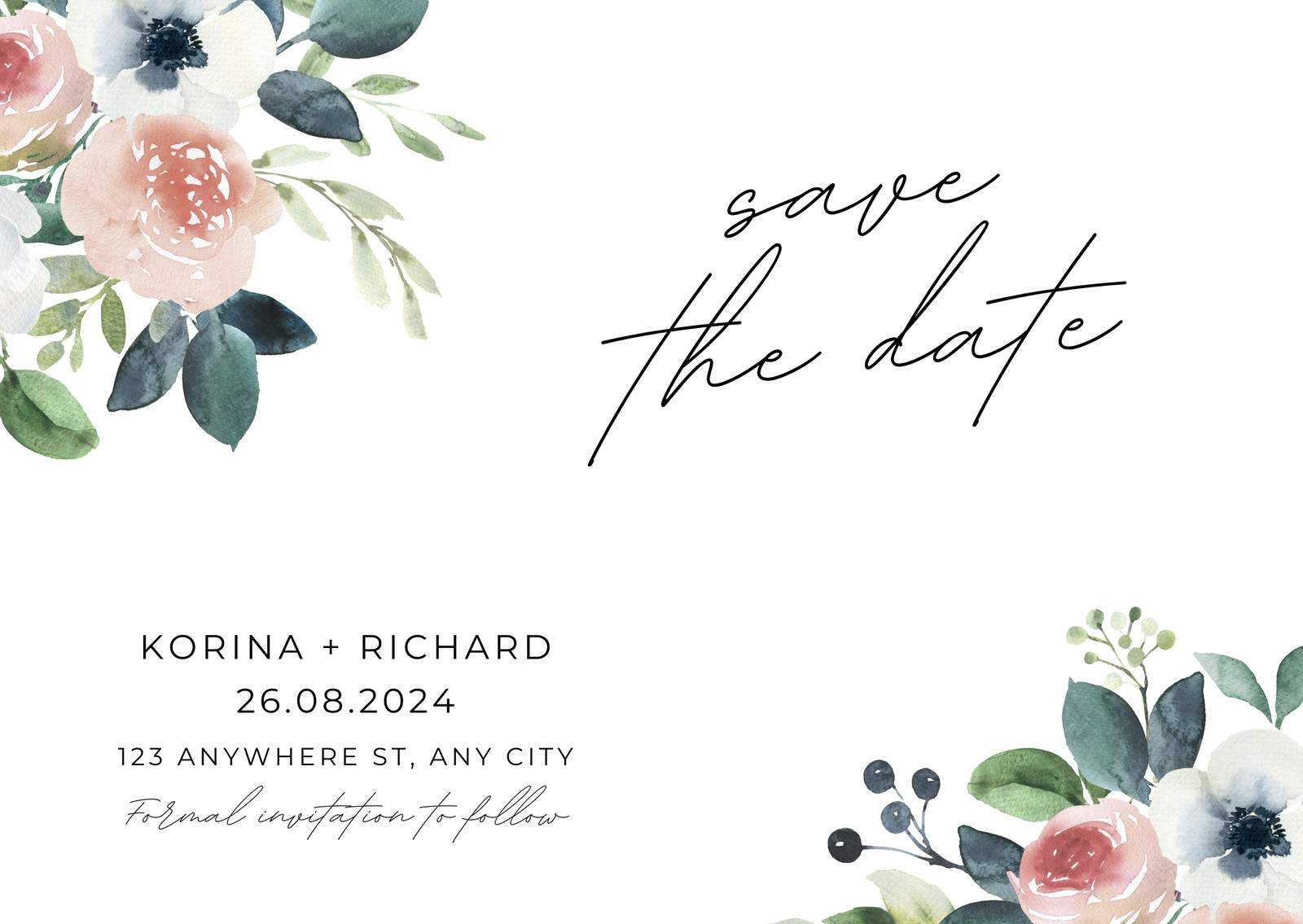 Free save the date card templates to edit and print