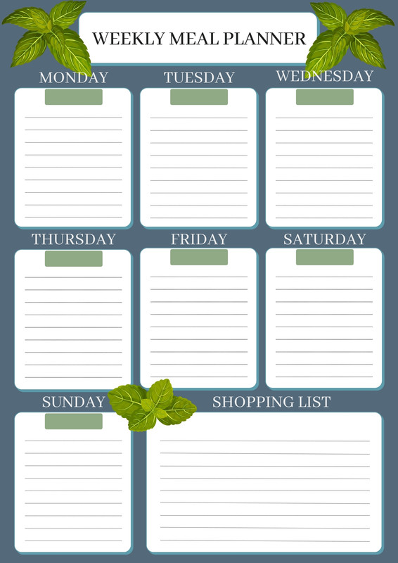 Weekly Meal Planner - Time Management Tip - Free Printable