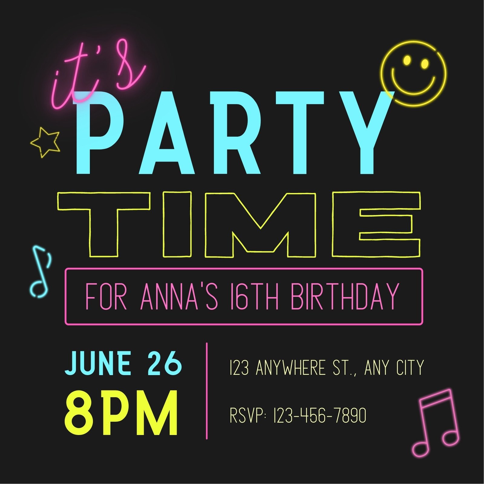 Free, printable, customizable party invitation templates | Canva