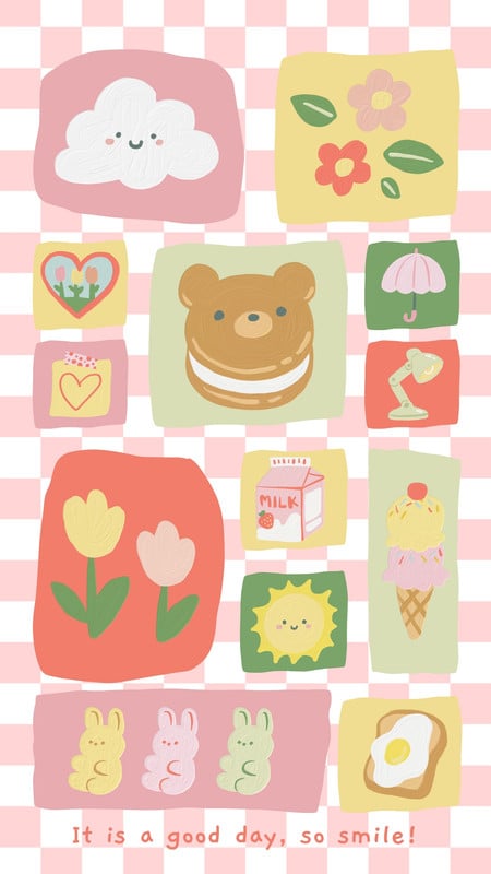 Free and customizable kawaii wallpaper templates