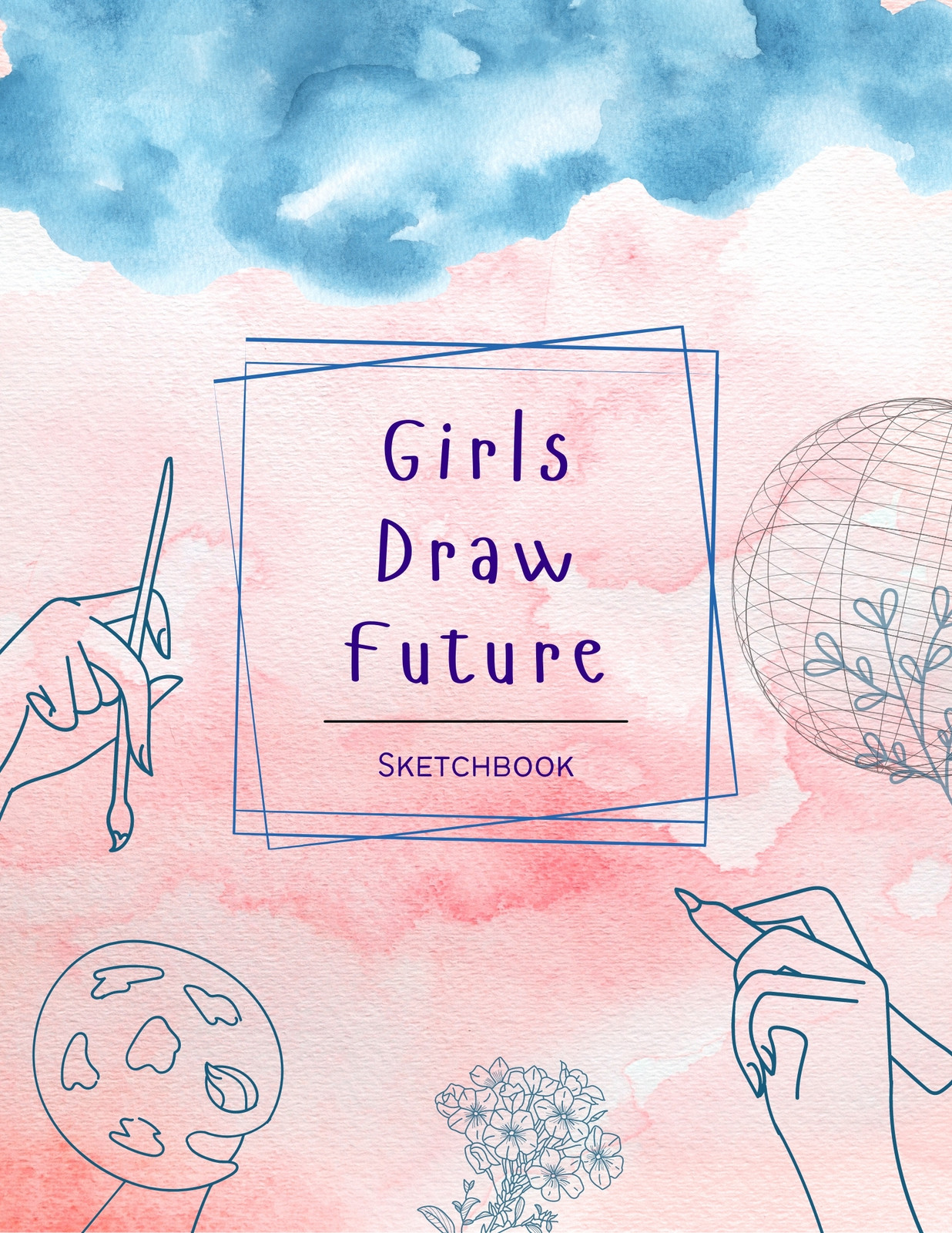 Comic Sketch Book: Girl Sketch Cover, Idea Sketchbook & Create