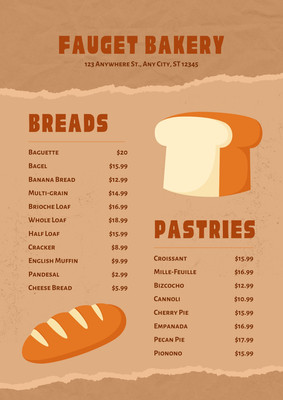 Free and customizable delectable bakery menu templates | Canva