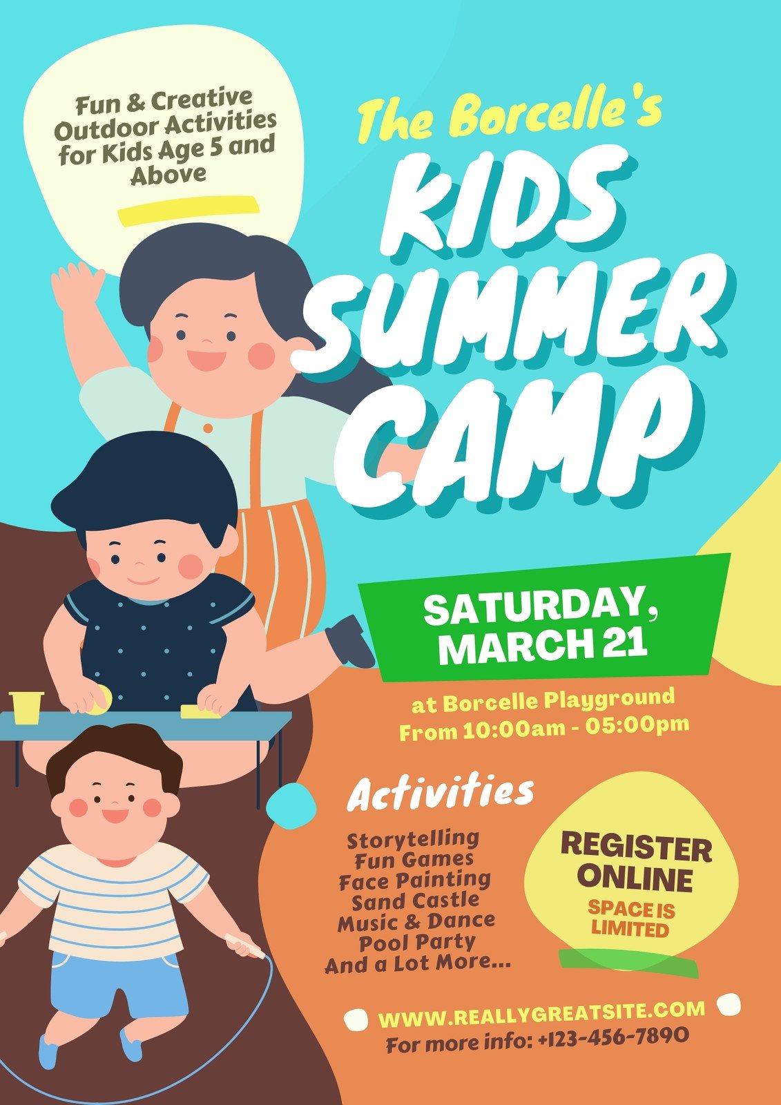 summer camp poster template free