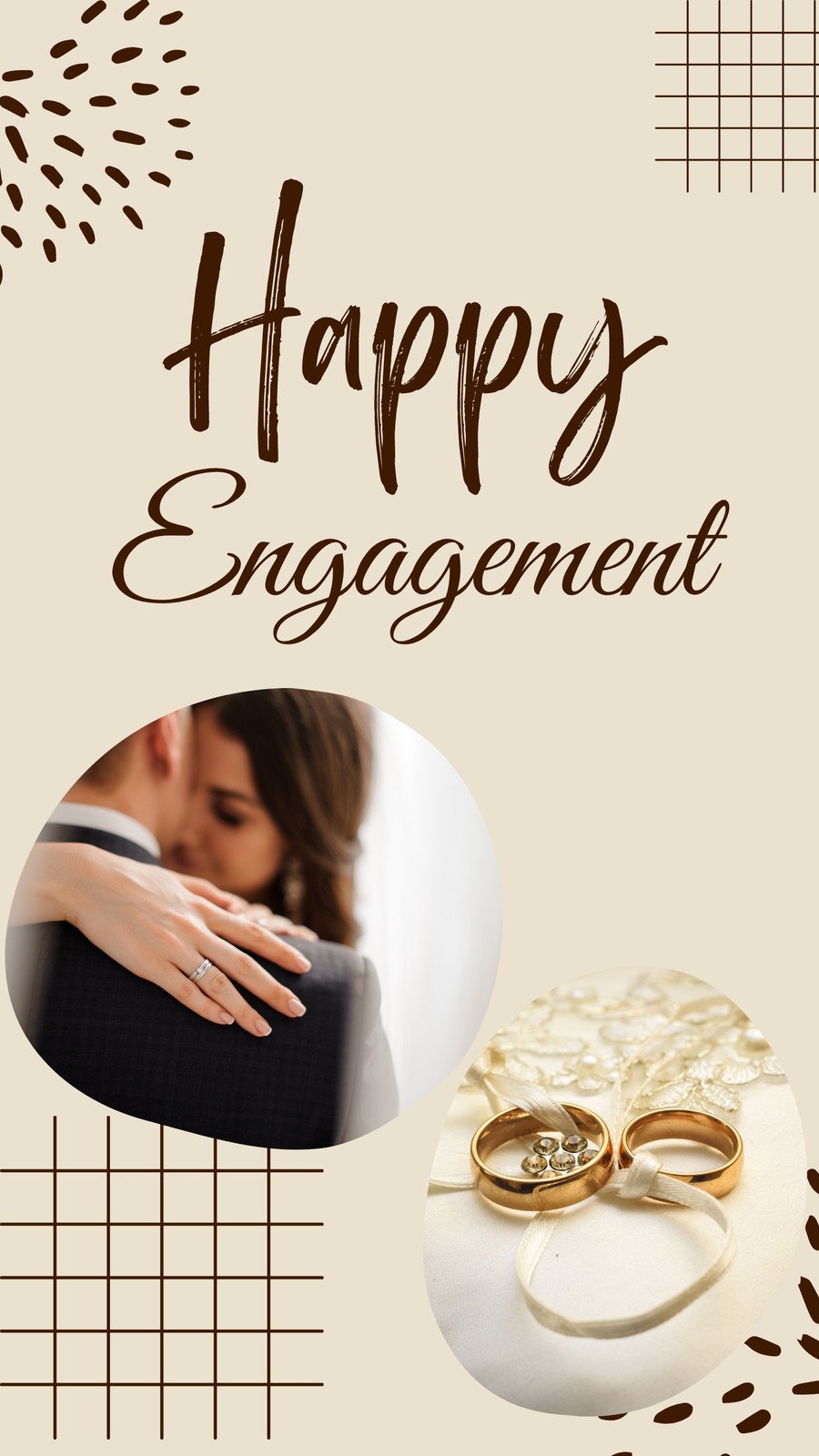 canva cream minimalist eleghant happy engagement instagram story
