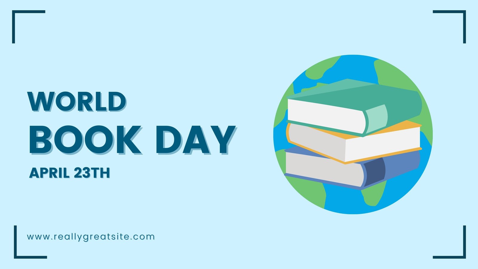 Blue Minimalist World Book Day (Twitter Post)