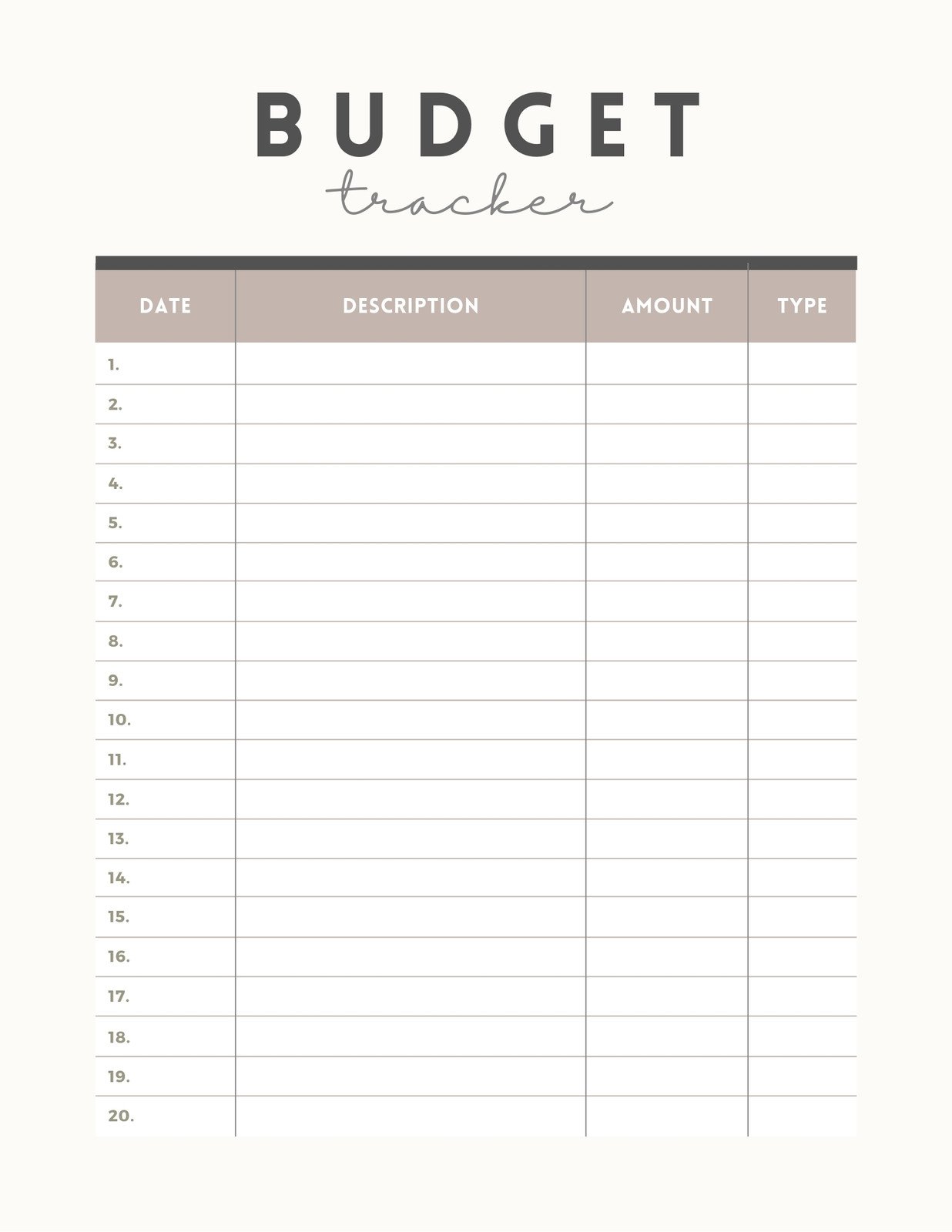 money budget planner template