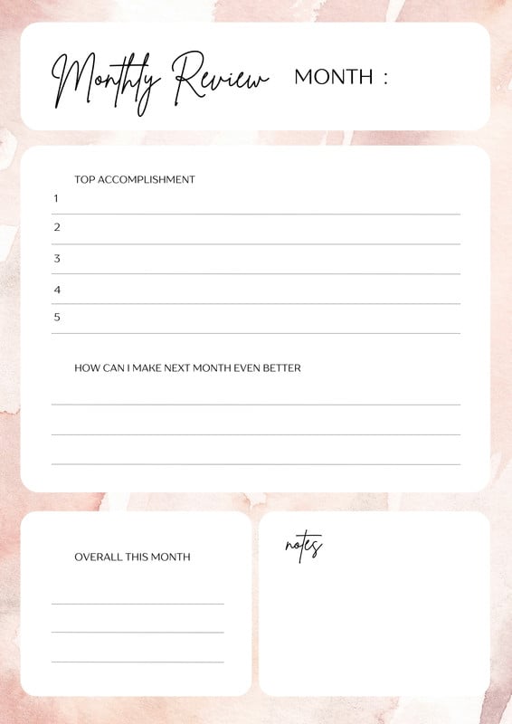 Free personalized monthly planner templates to print | Canva