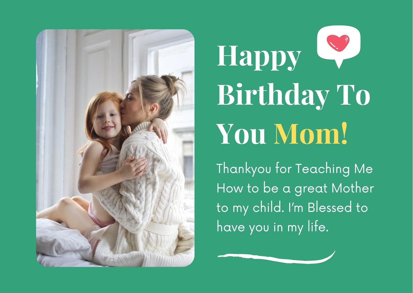 happy birthday mom in green