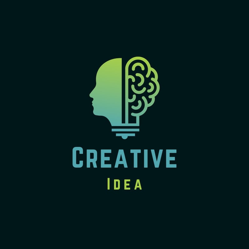 Creative Idea - Human Brain Logo Illustration By serkorkin | TheHungryJPEG