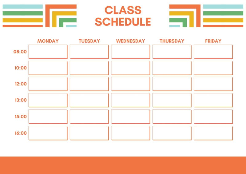 Free printable class schedule templates to customize | Canva