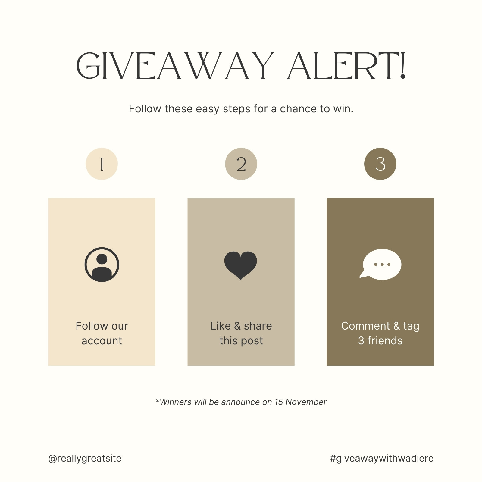 Page 3 - Free and customizable giveaway templates