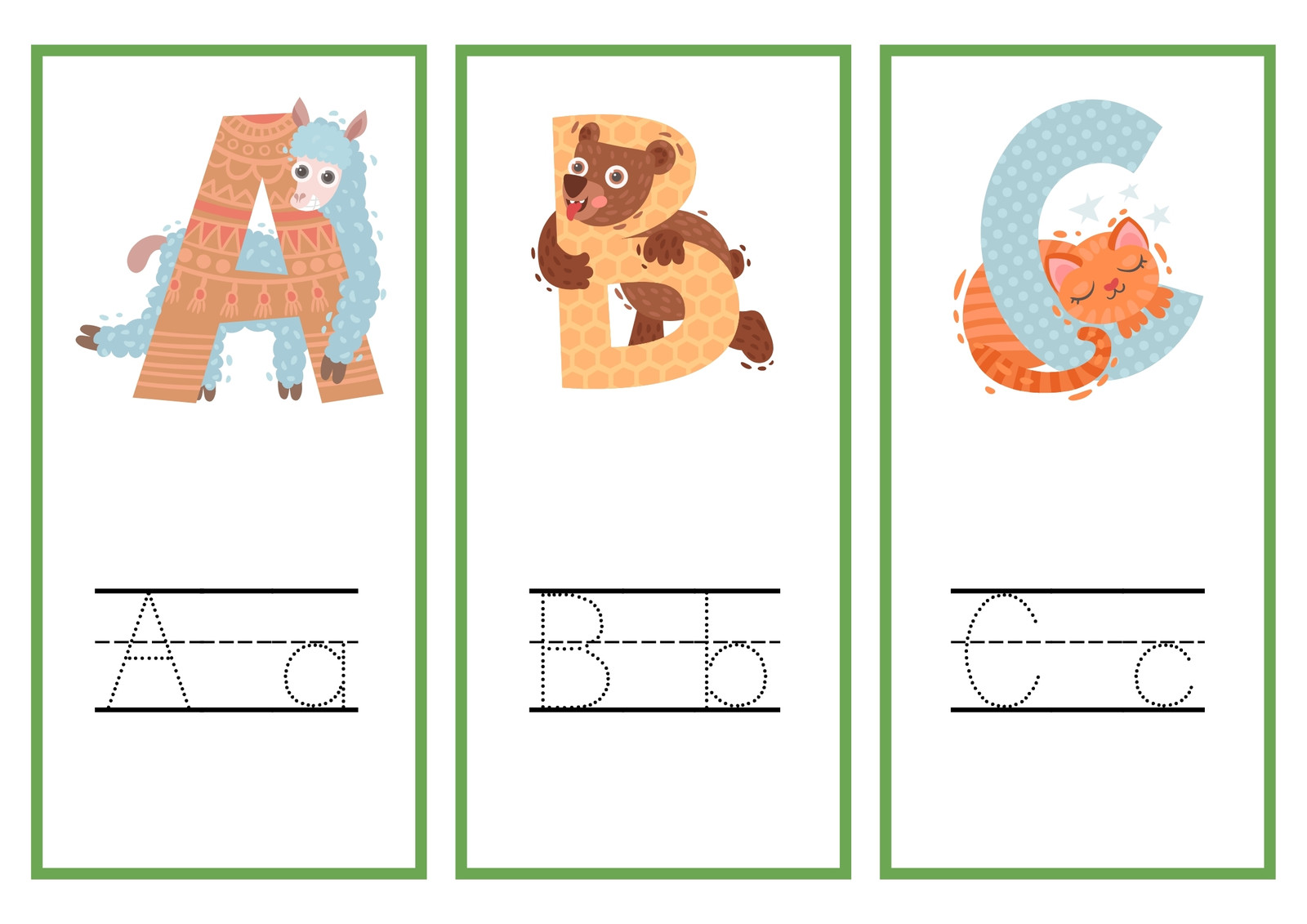 Free Printable Educational Activity - Animal alphabet flash cards