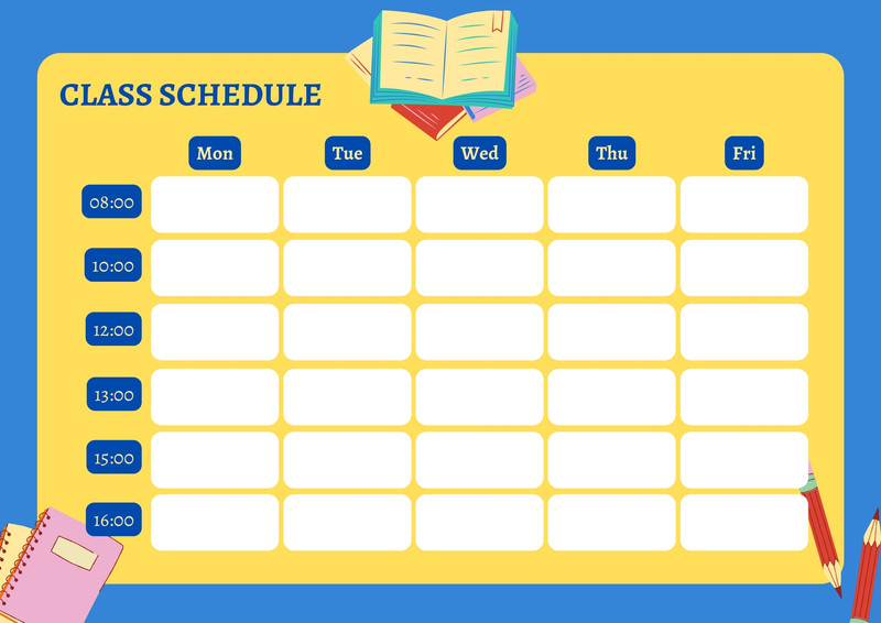 Free printable class schedule templates to customize | Canva