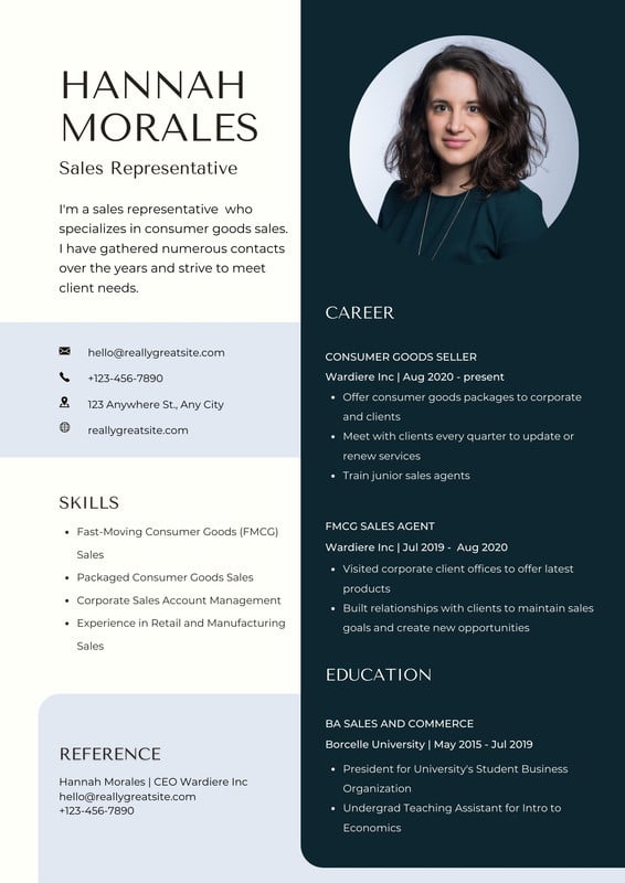 Customize 63+ Sales Resume Templates Online - Canva