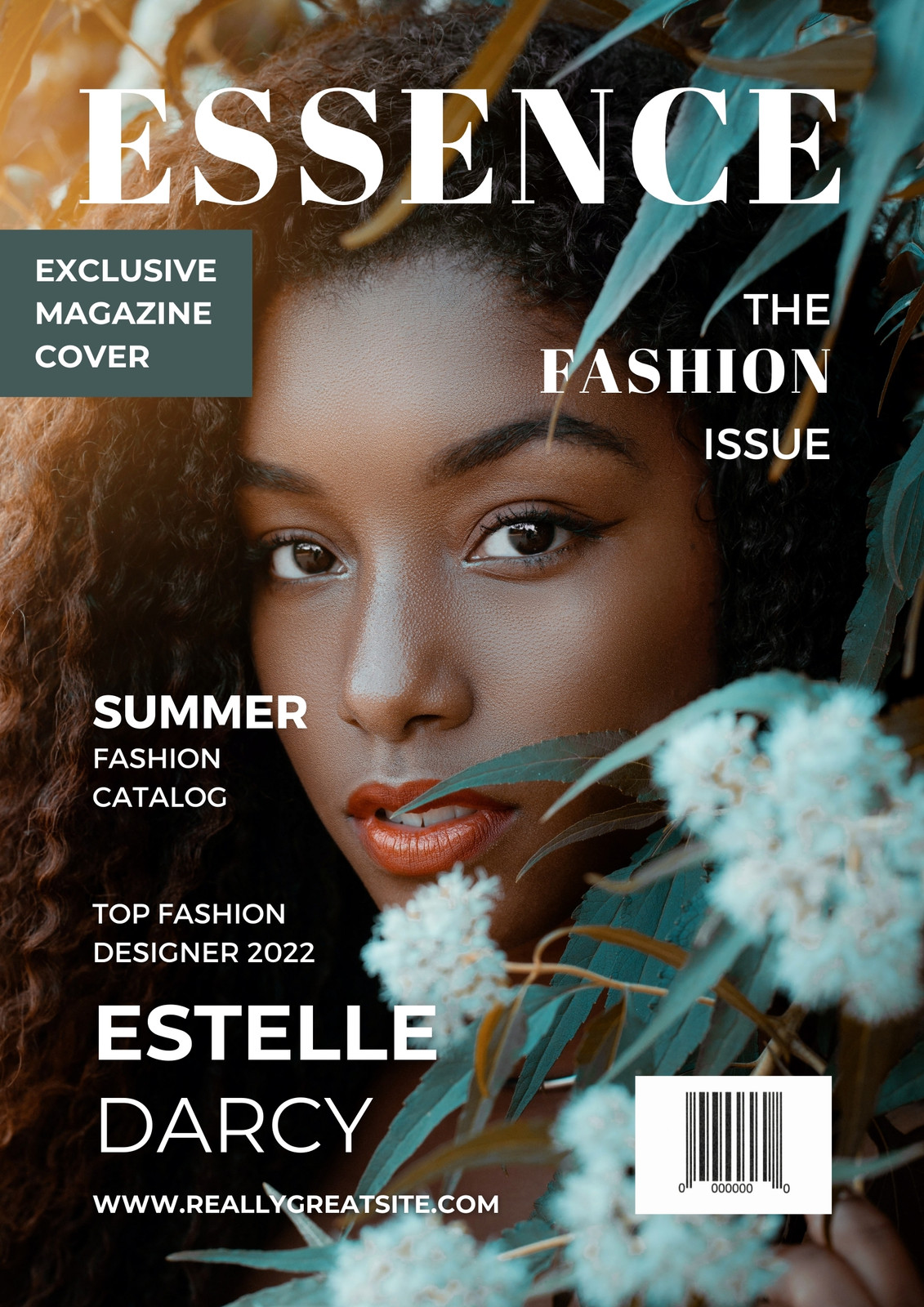 Brown & Green Elegant Essence Fashion Issue Magazine Cover