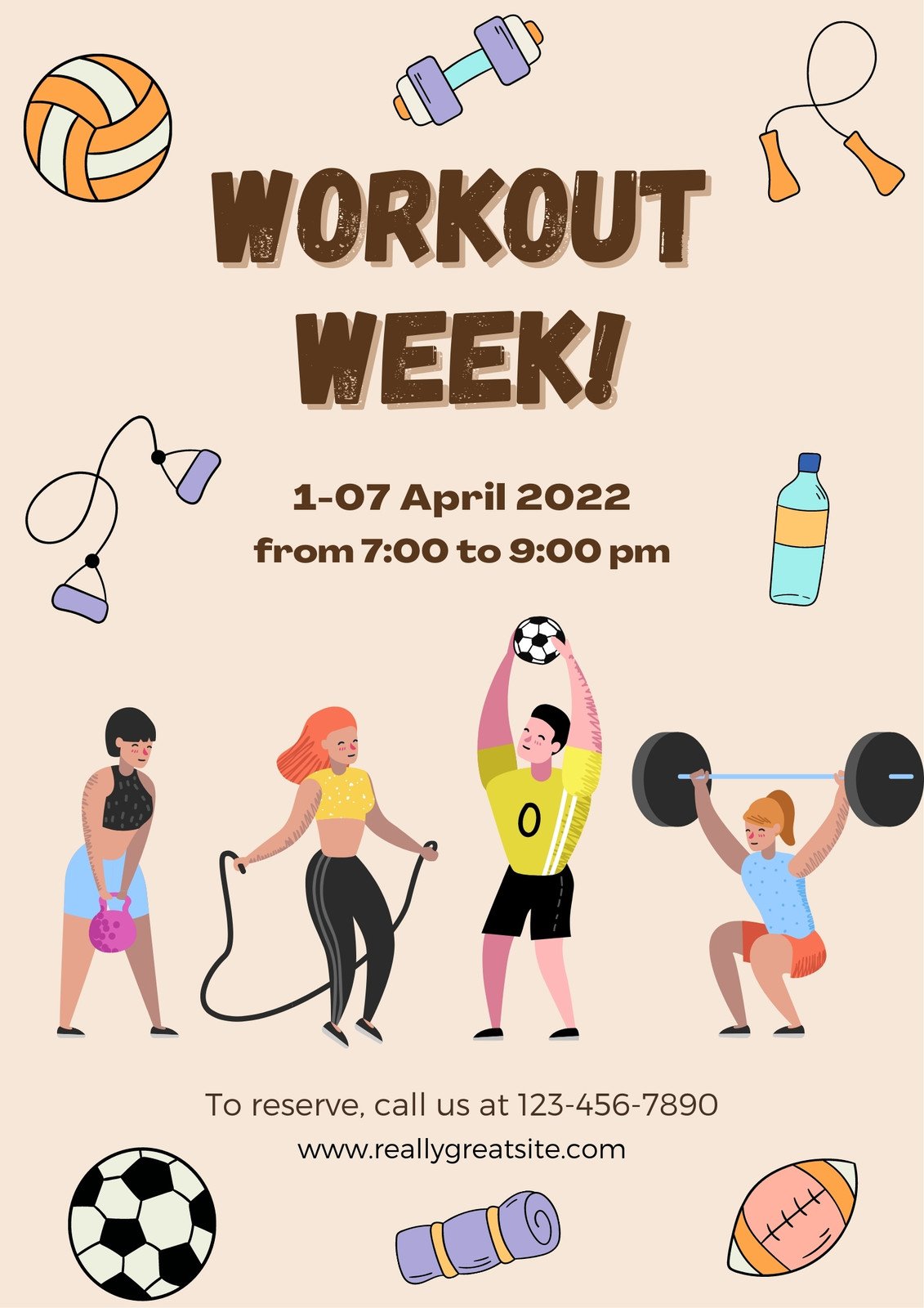 Green Workout Week illustration Poster