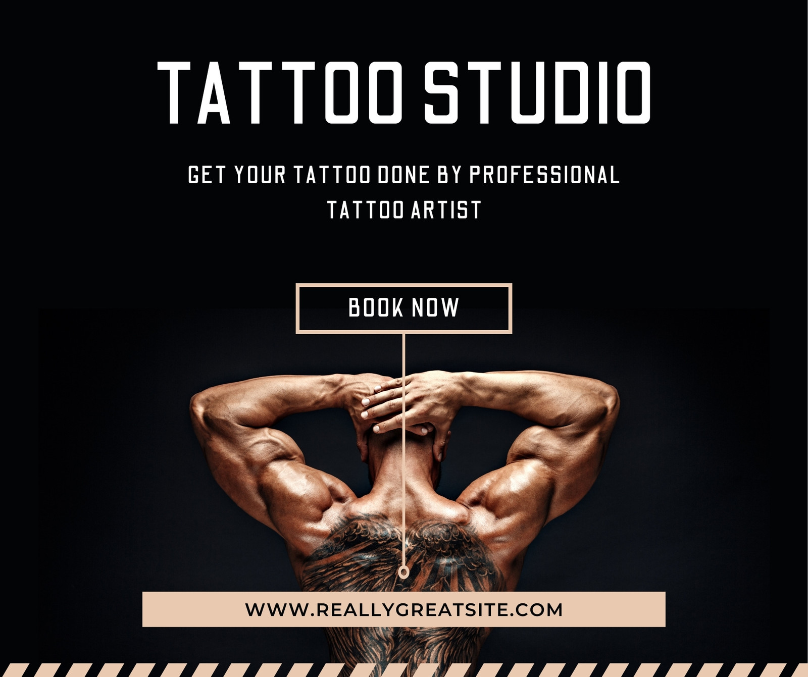 Graphic tattoo poster design with skull and text Vector Image