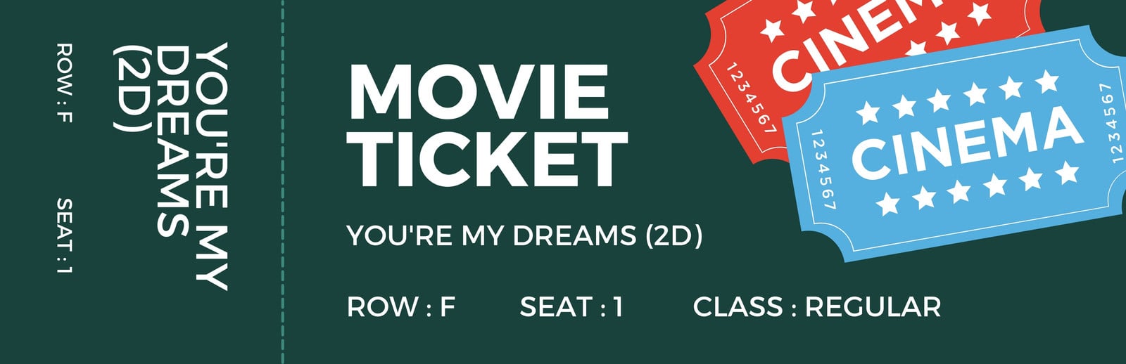 movie ticket template for publisher