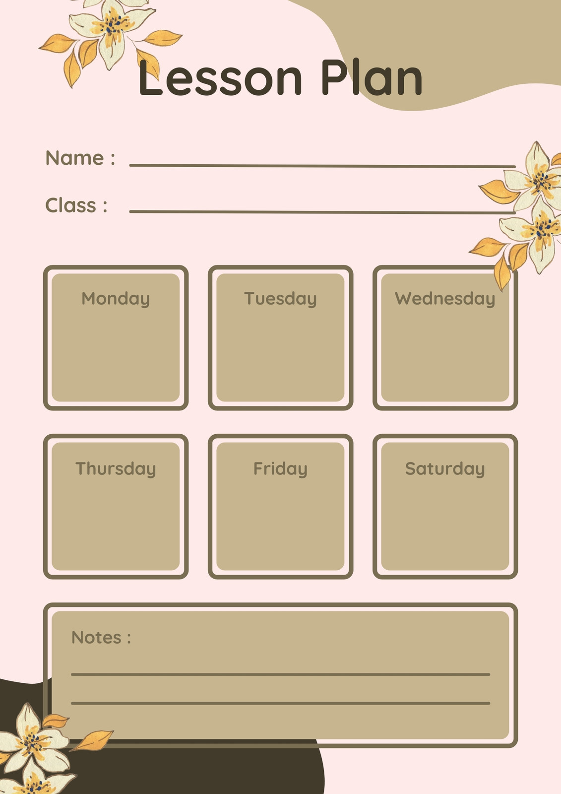 free printable customizable weekly lesson plan templates canva