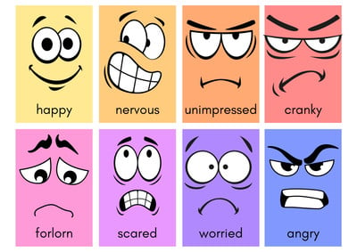 Free printable custom emotions flashcard templates | Canva