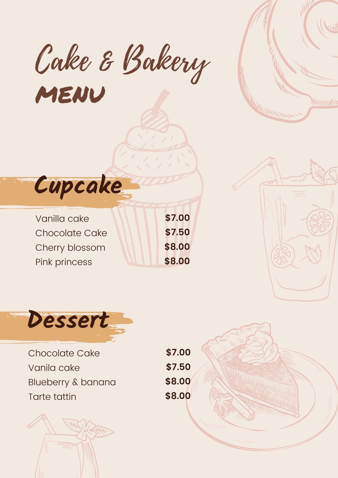Free and customizable delectable bakery menu templates | Canva