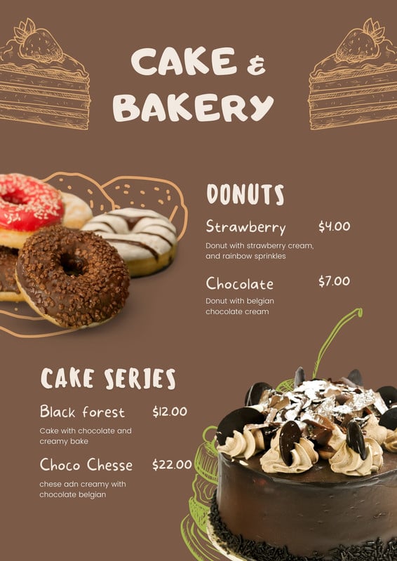 Free and customizable delectable bakery menu templates | Canva