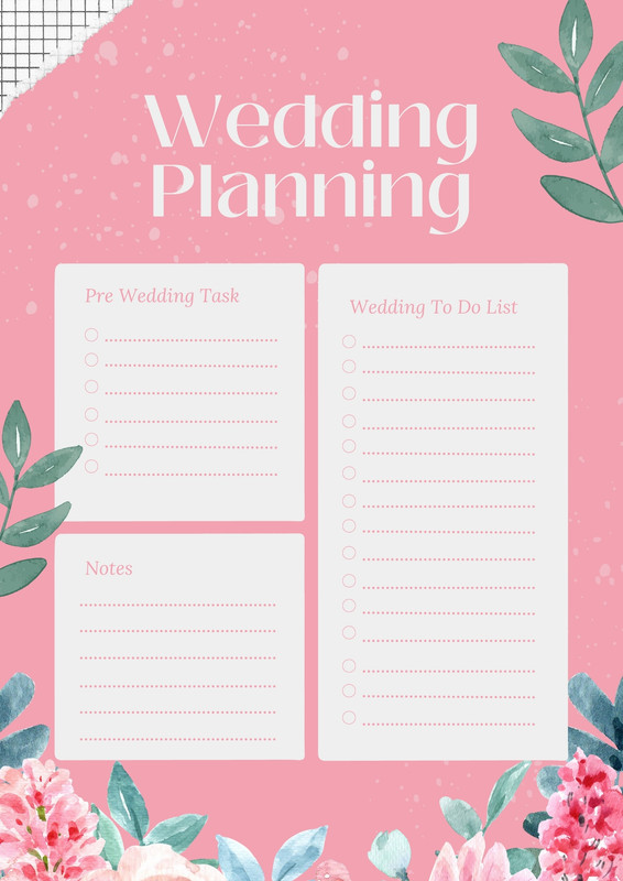 Page 3 - Free custom printable wedding timeline planner templates | Canva