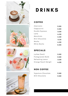 grid coffee menu