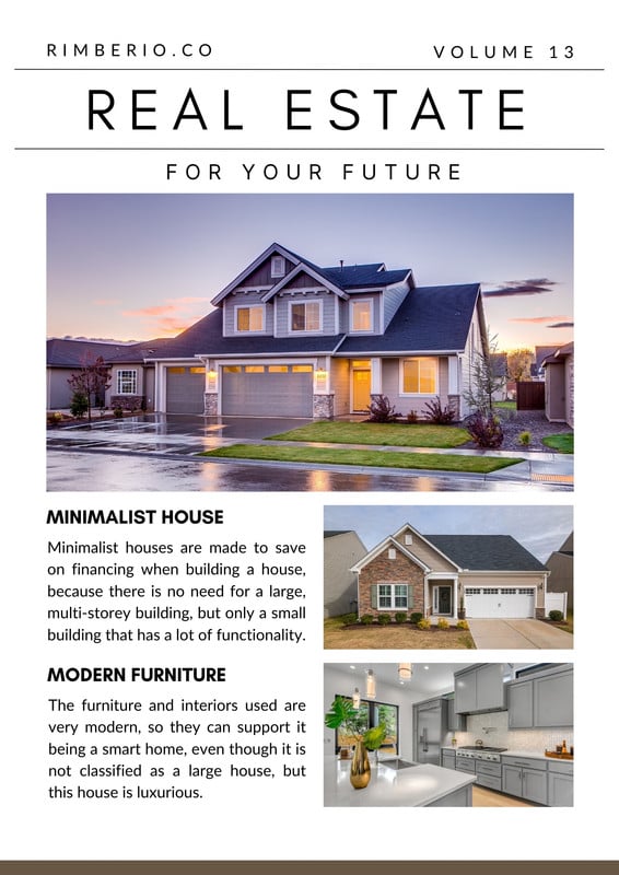 Free custom printable real estate newsletter templates Canva