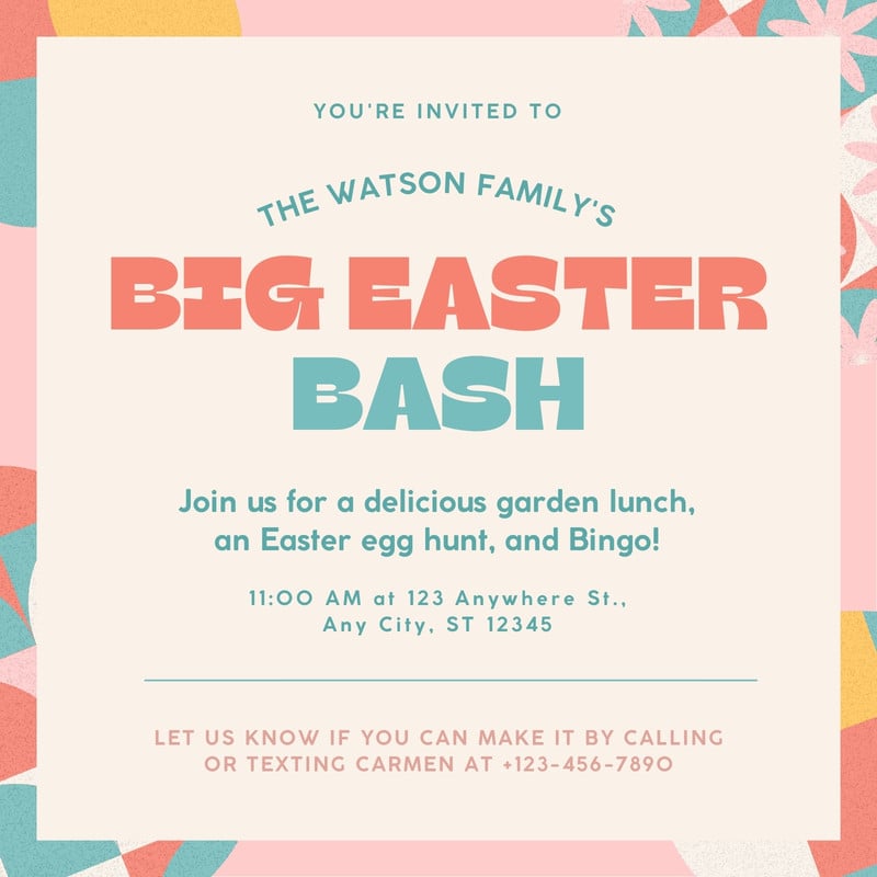 Free Easter invitation templates to edit and print | Canva