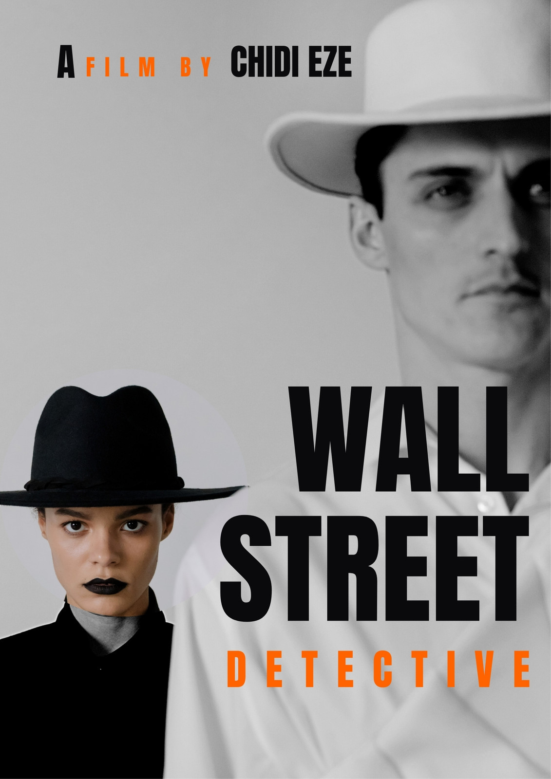 Black and Orange Wall Street Detective Photography Movie Poster