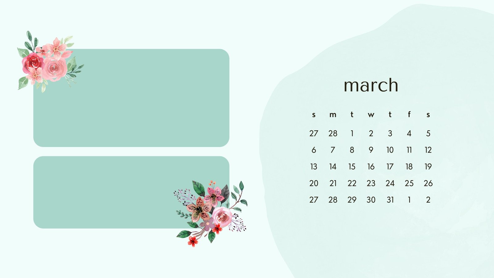 Free Desktop Wallpaper with Calendar  March 2021